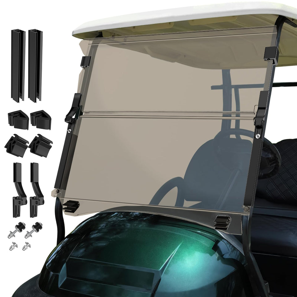 ENEKERP Club Car Precedent windshield front view for clear visibility and glare reduction.