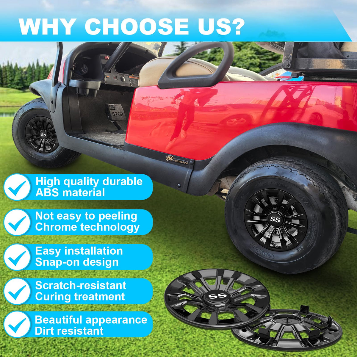 Easy-fit ENEKERP hubcaps for 8-inch wheels with snap-on installation