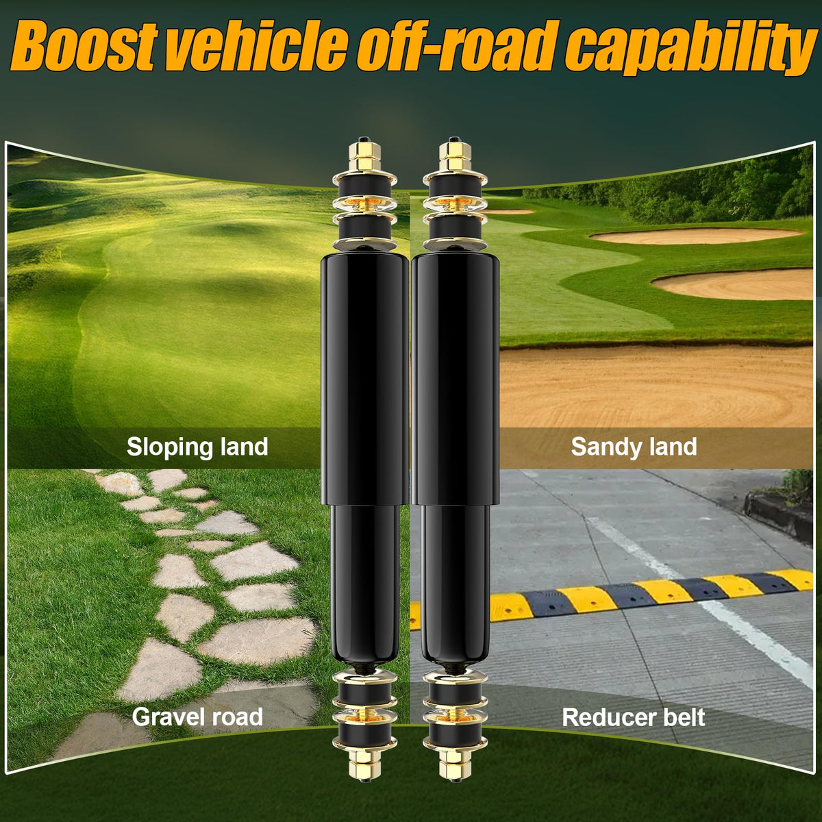 ENEKERP EZGO 1994-up shocks provide improved handling for daily golf-cart use