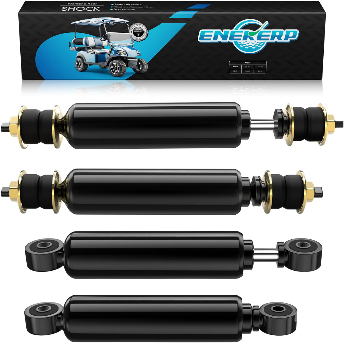 ENEKERP front shocks for Club Car DS enhance ride comfort on uneven terrain.