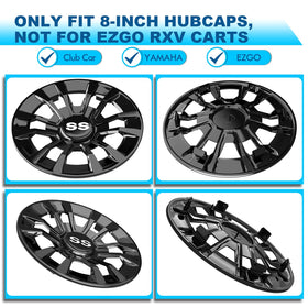 ENEKERP golf cart hubcaps 8-inch ABS finish adds shine and protection