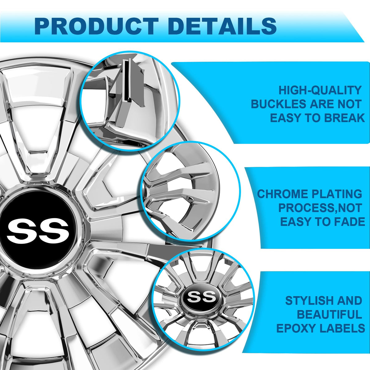 ENEKERP wheel covers easy-installation demonstrated with simple click-in method.