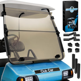 ENEKERP DS2000 golf cart windshield front view with clear, durable polycarbonate for UV protection