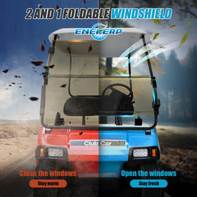 ENEKERP UV-coated windshield on a sunny ride for eye comfort