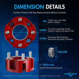 ENEKERP 68mm hub bore detail confirms clean fit for selected golf carts
