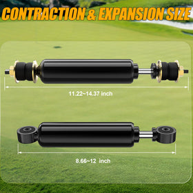ENEKERP rear shocks close-up highlighting carbon steel construction and durable finish.
