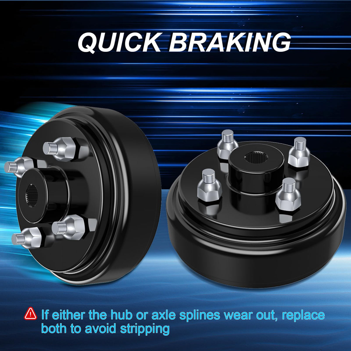ENEKERP two-piece brake drum hub set for EZGO carts