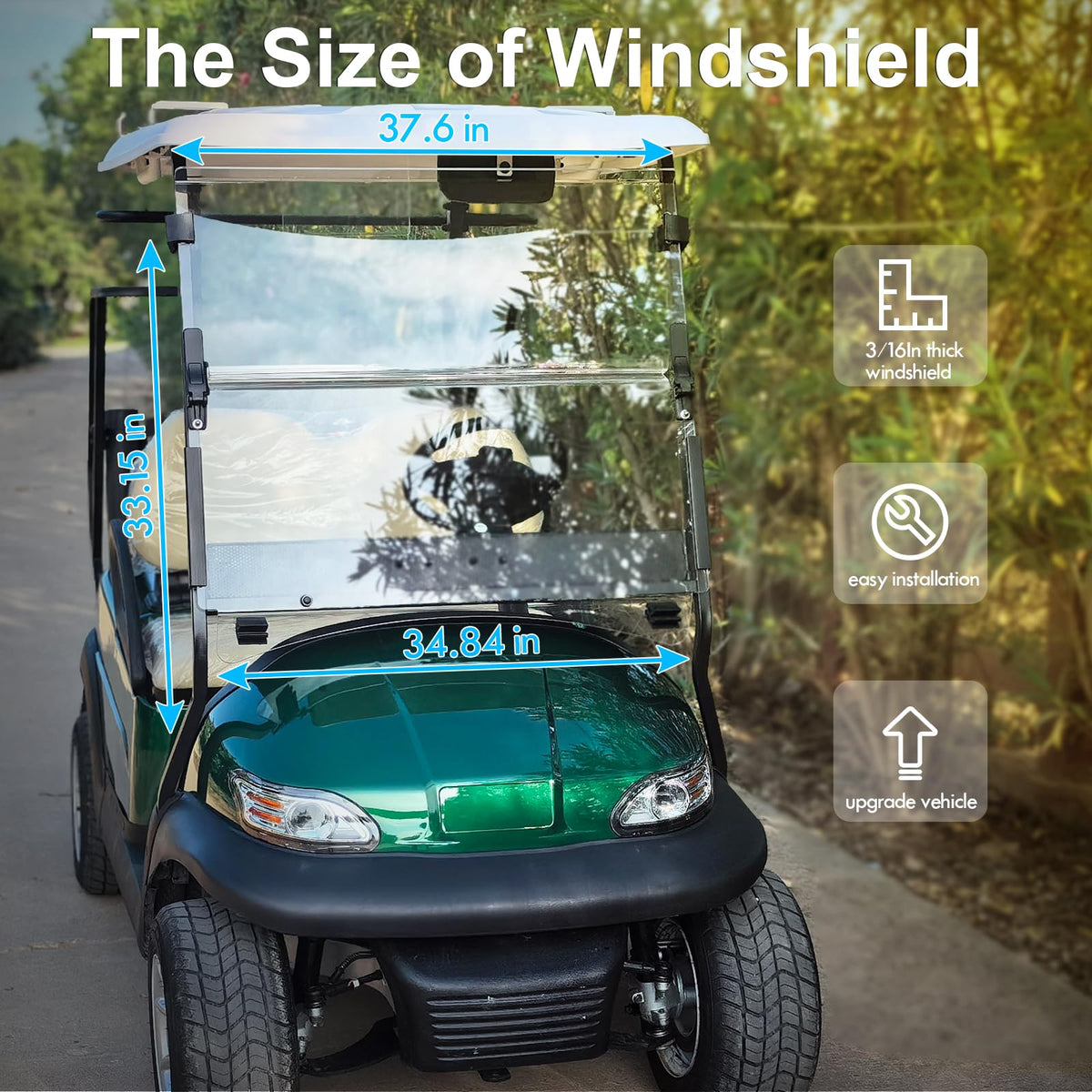 ENEKERP 5mm PC windshield delivers clear visibility with anti-UV protection