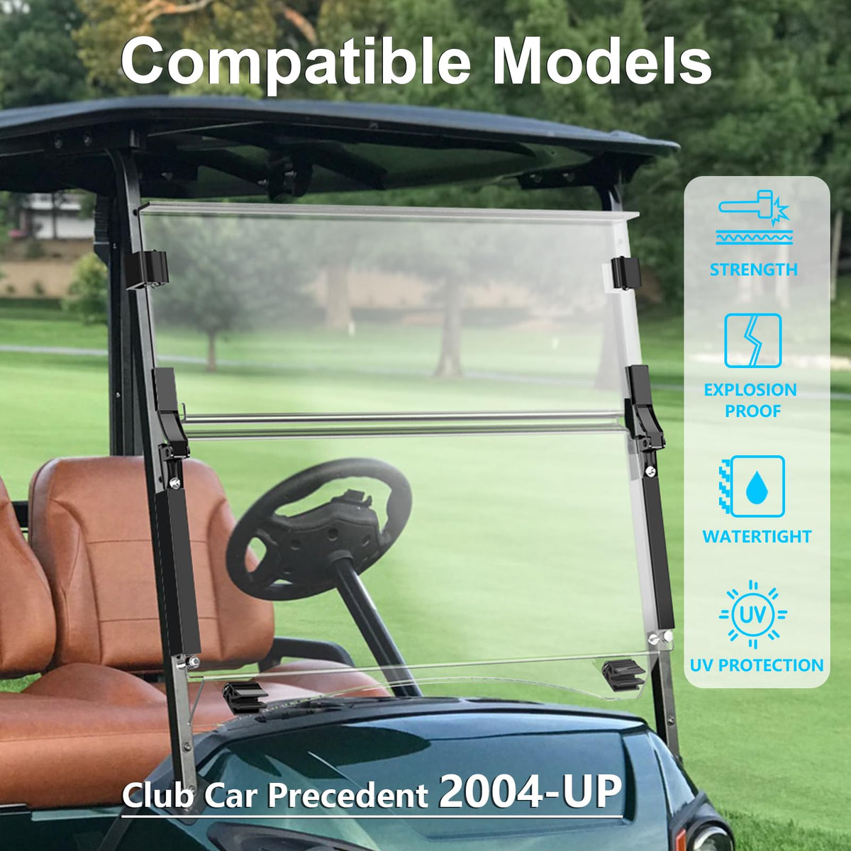 ENEKERP windshield with heavy-duty hinges offers durable performance in varying weather
