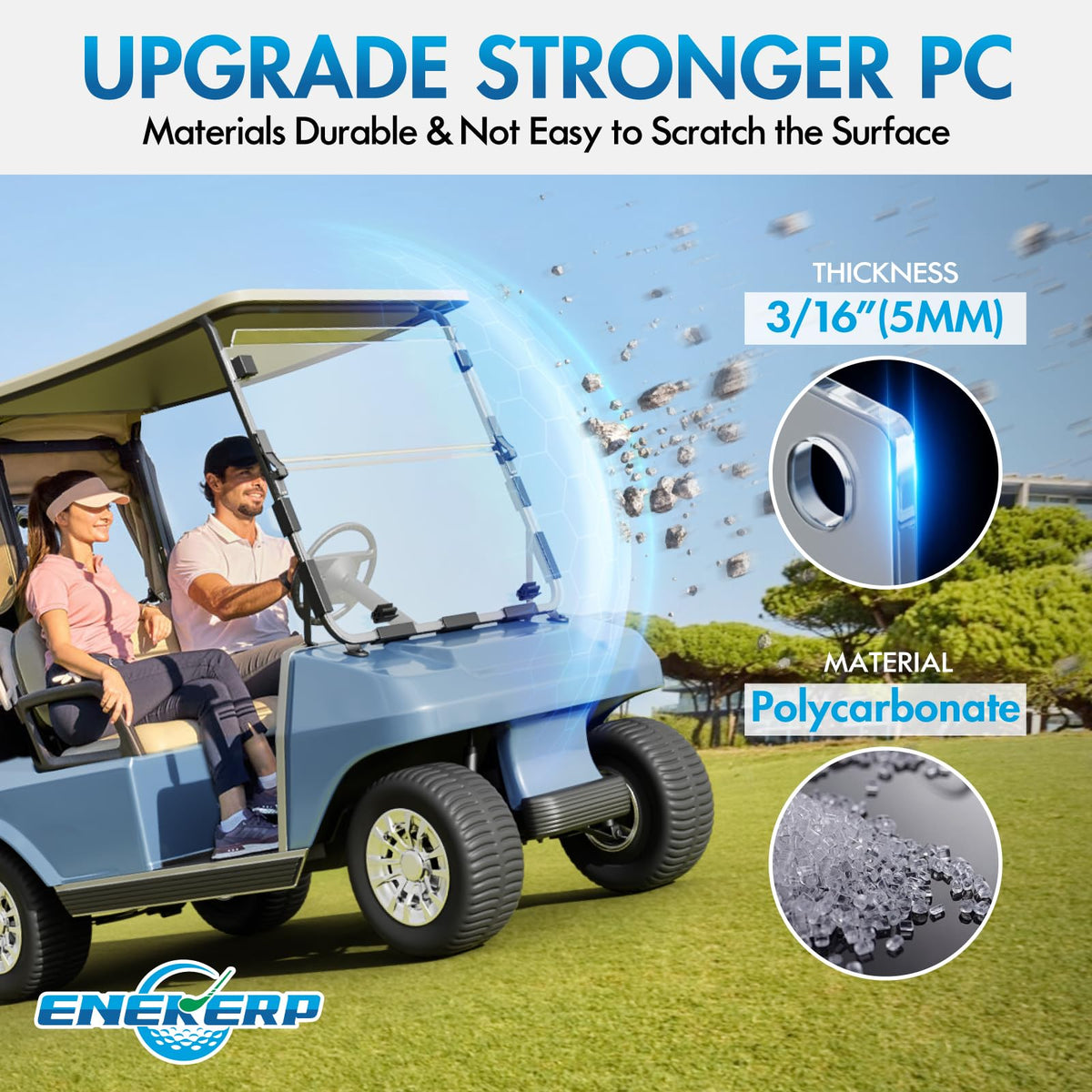 ENEKERP windscreen UV protection reduces glare on sunny days