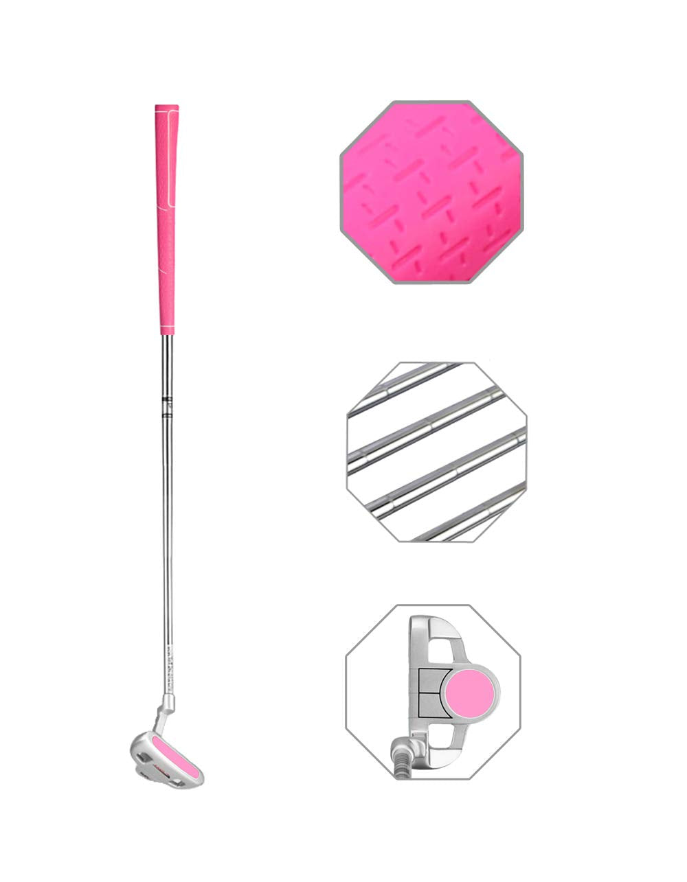 EnjoyCool Junior Golf Putter 25-inch pink head enhances aiming accuracy for kids