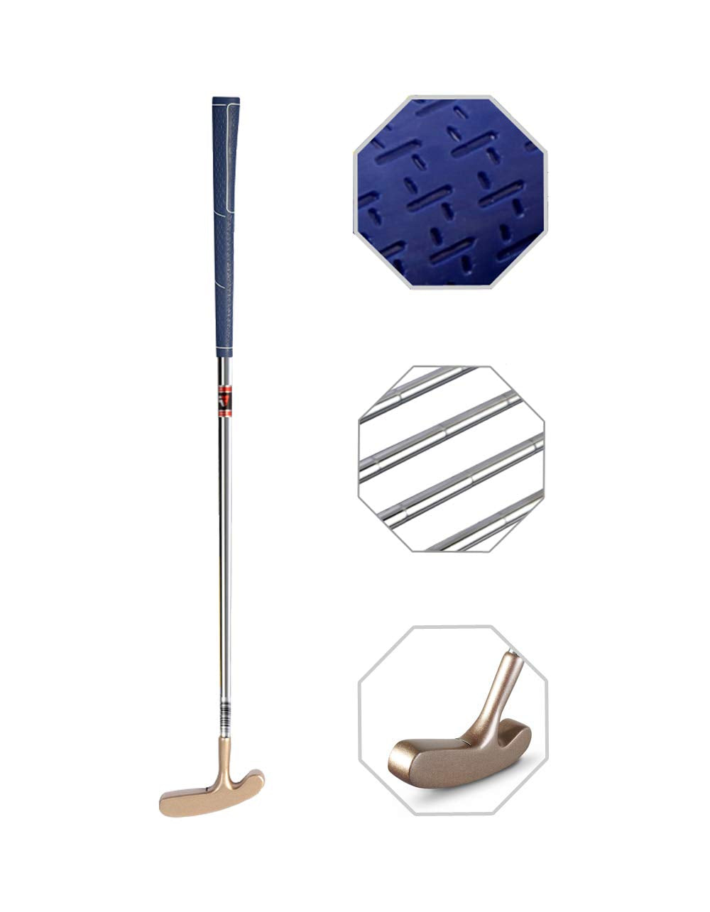 ENJOYCOOL two-way junior putter with gold head for versatile handed play