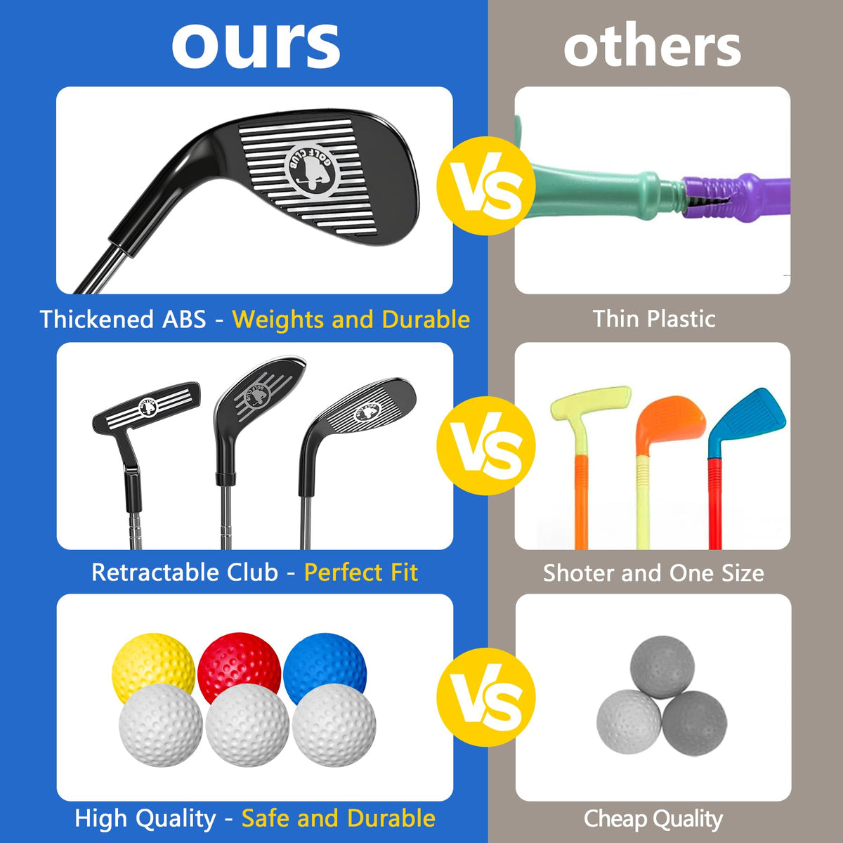 Enjoyjoy kids golf set in action for indoor-outdoor play.