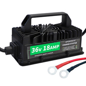 Entrinomy 36V charger with ring terminals for rapid golf cart charging