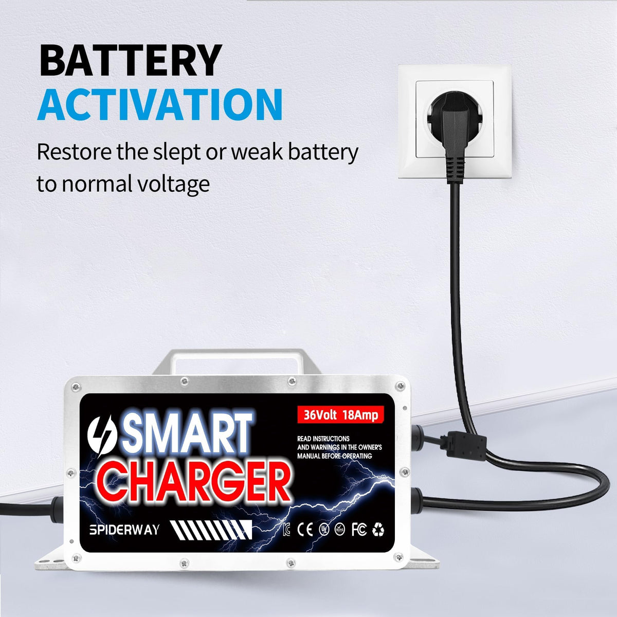 Entrinomy 36V IP67 waterproof charger protects against rain and dust during outdoor charging