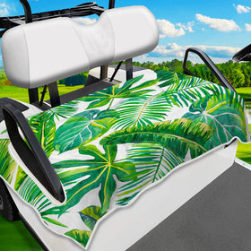 ENYORSEL golf cart seat cover with tropical palm pattern adds style and protection.