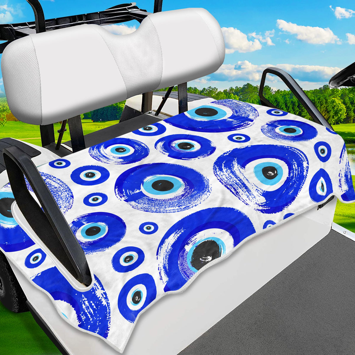 ENYORSEL golf cart seat covers with ethnic pattern for stylish comfort.