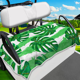 ENYORSE golf cart seat covers with tropical floral pattern protect seats stylishly