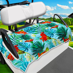 ENYORSE golf cart seat covers with tropical floral pattern protect seats and refresh your ride.