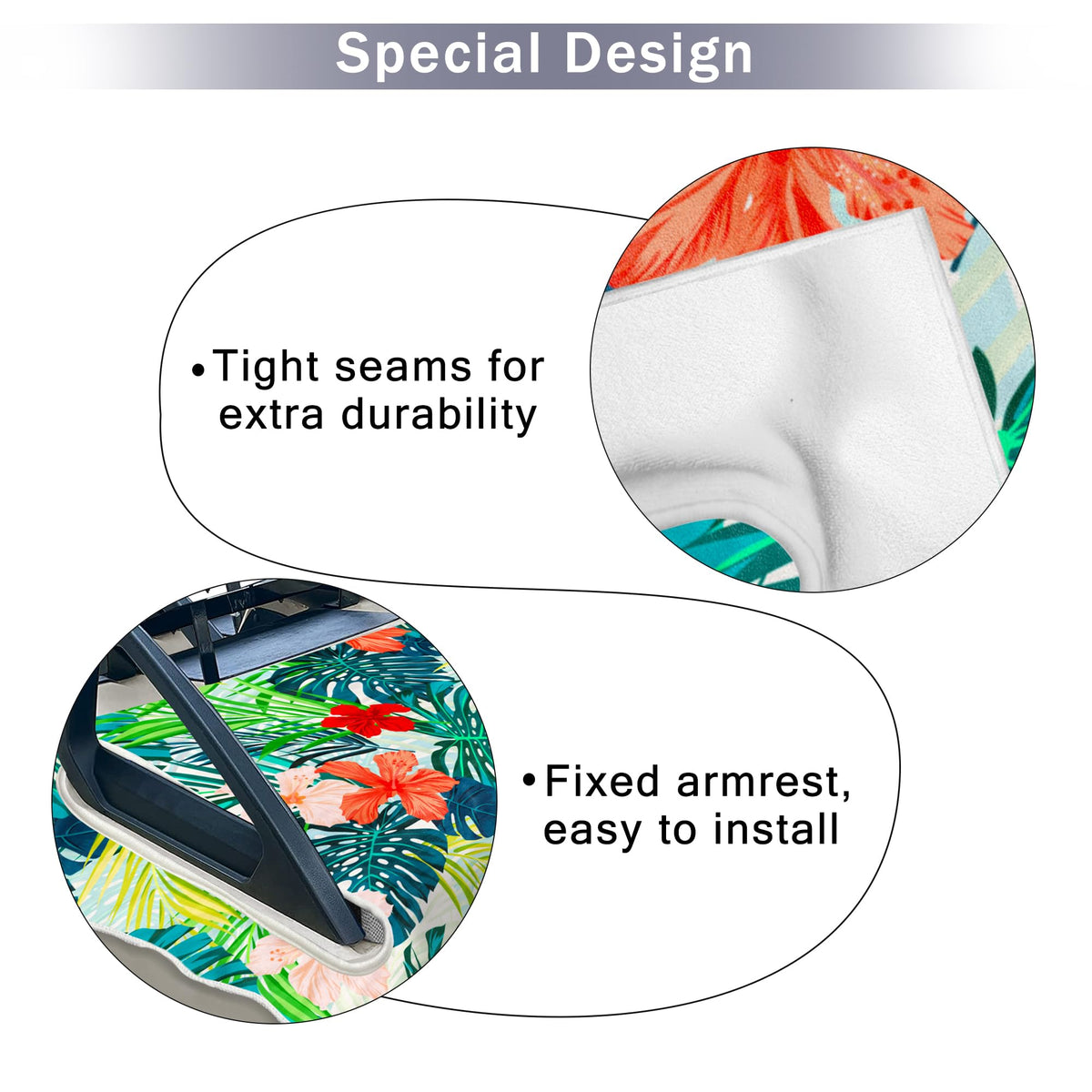 ENYORSEL tropical floral microfiber seat towel blanket for comfort