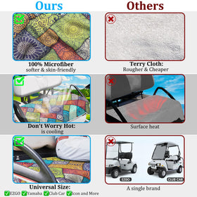 ENYORSE universal-fit seat covers fit EZGO, Yamaha, and Club Car carts.