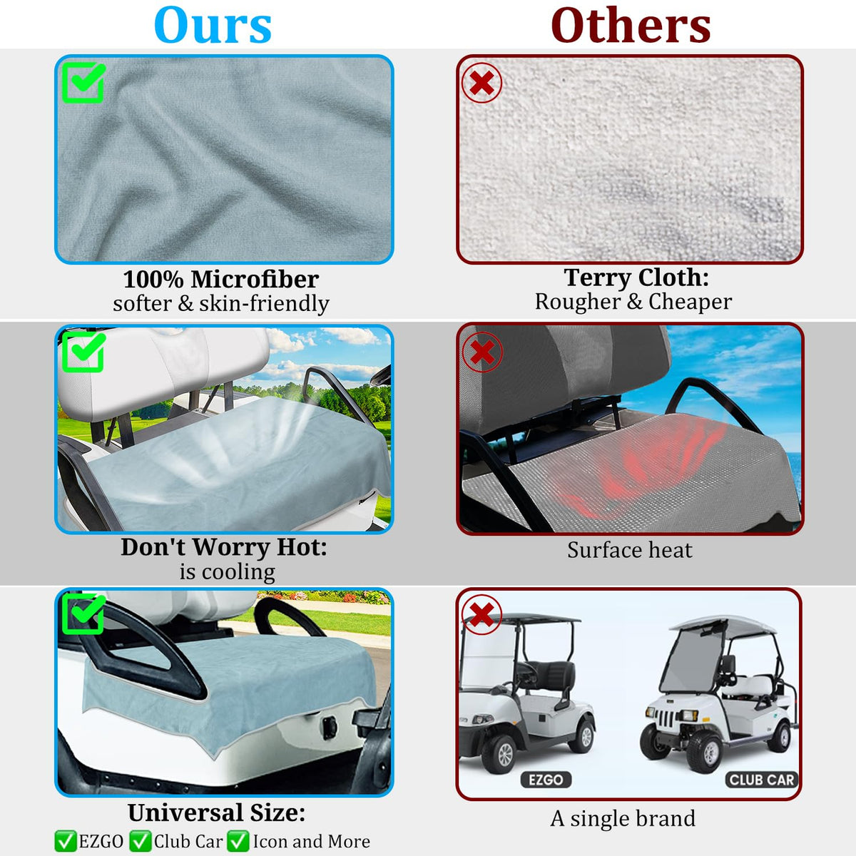 ENYORSEL EZGO Yamaha Club Car compatibility ensures easy universal fit