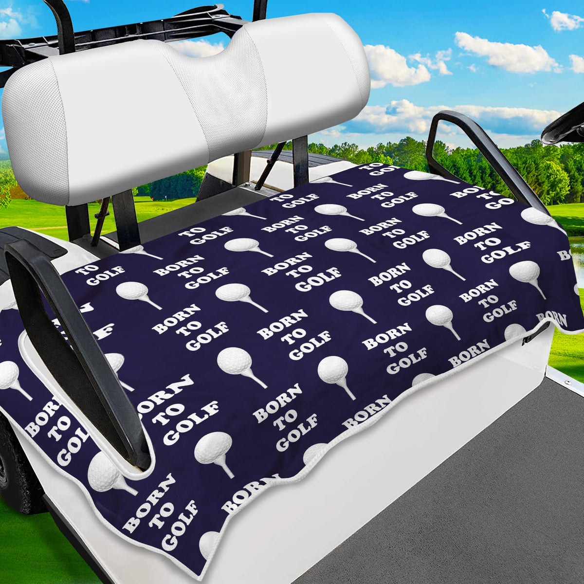 ENYORSEL golf cart seat blanket blue and white delivers quick-dry comfort on long rounds.