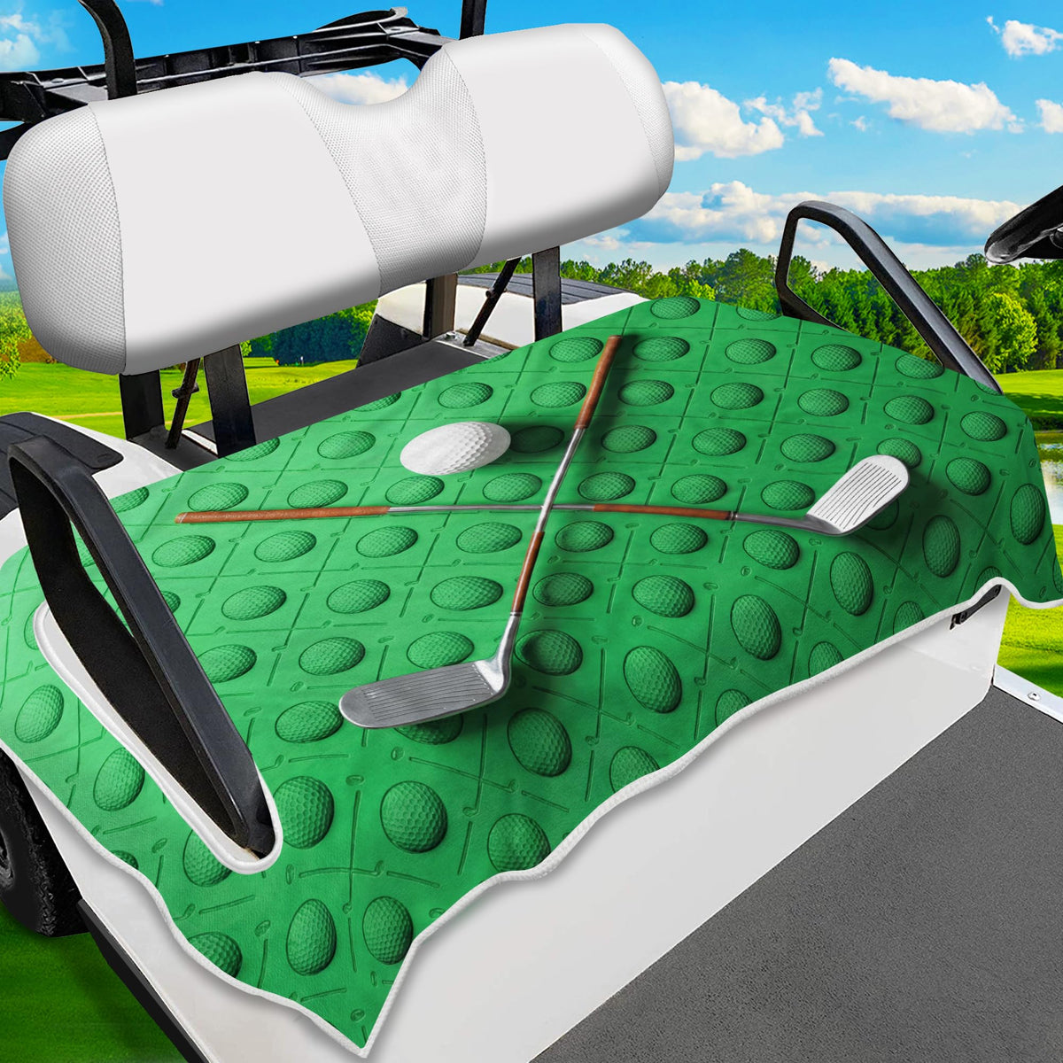 ENYORSEL golf cart seat blanket in green-brown offers all-season comfort.