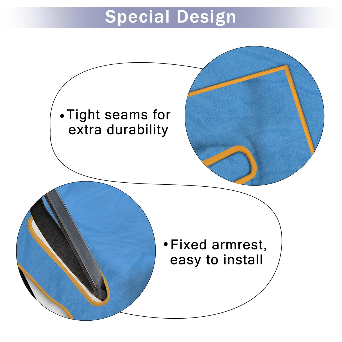ENYORSEL lake blue seat cover over cart seat area for protection