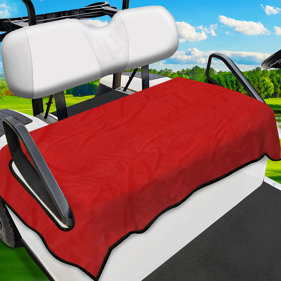 ENYORSEL seat covers installed on a 2-seat cart for all-weather protection