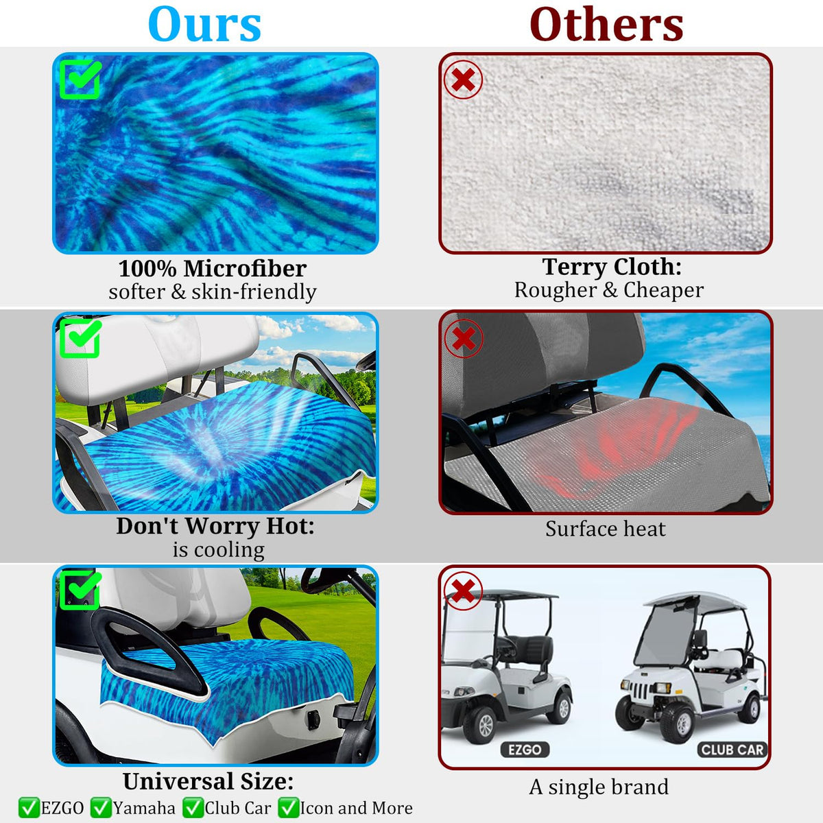 ENYORSEL pattern design adds chic style to any golf cart interior.