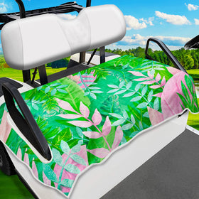 ENYORSEL tropical floral seat cover closeup showing soft microfiber and vibrant pattern
