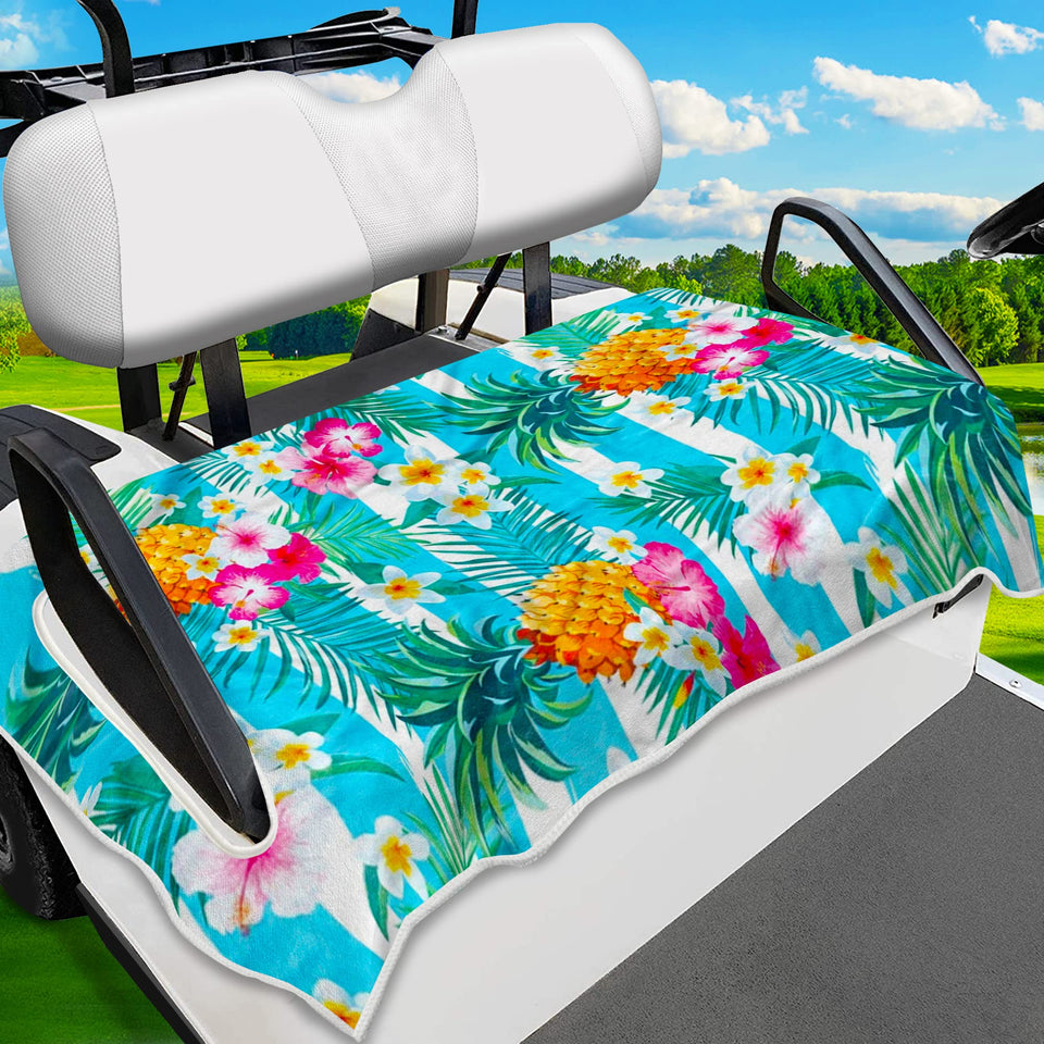ENYORSEL pineapple print golf cart seat cover protects seats and stays cool