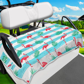 ENYORSEL striped flamingo seat covers add tropical style to cart seats