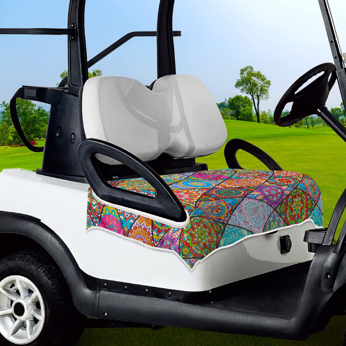 ENYORSEL two-seater fit seat cover for EZGO Yamahay Club Car carts.