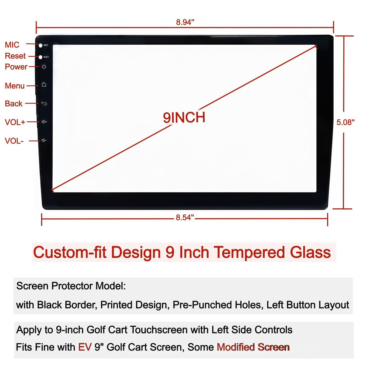 Eoho EV golf cart screen protector reduces glare for easier sunny-day visibility.