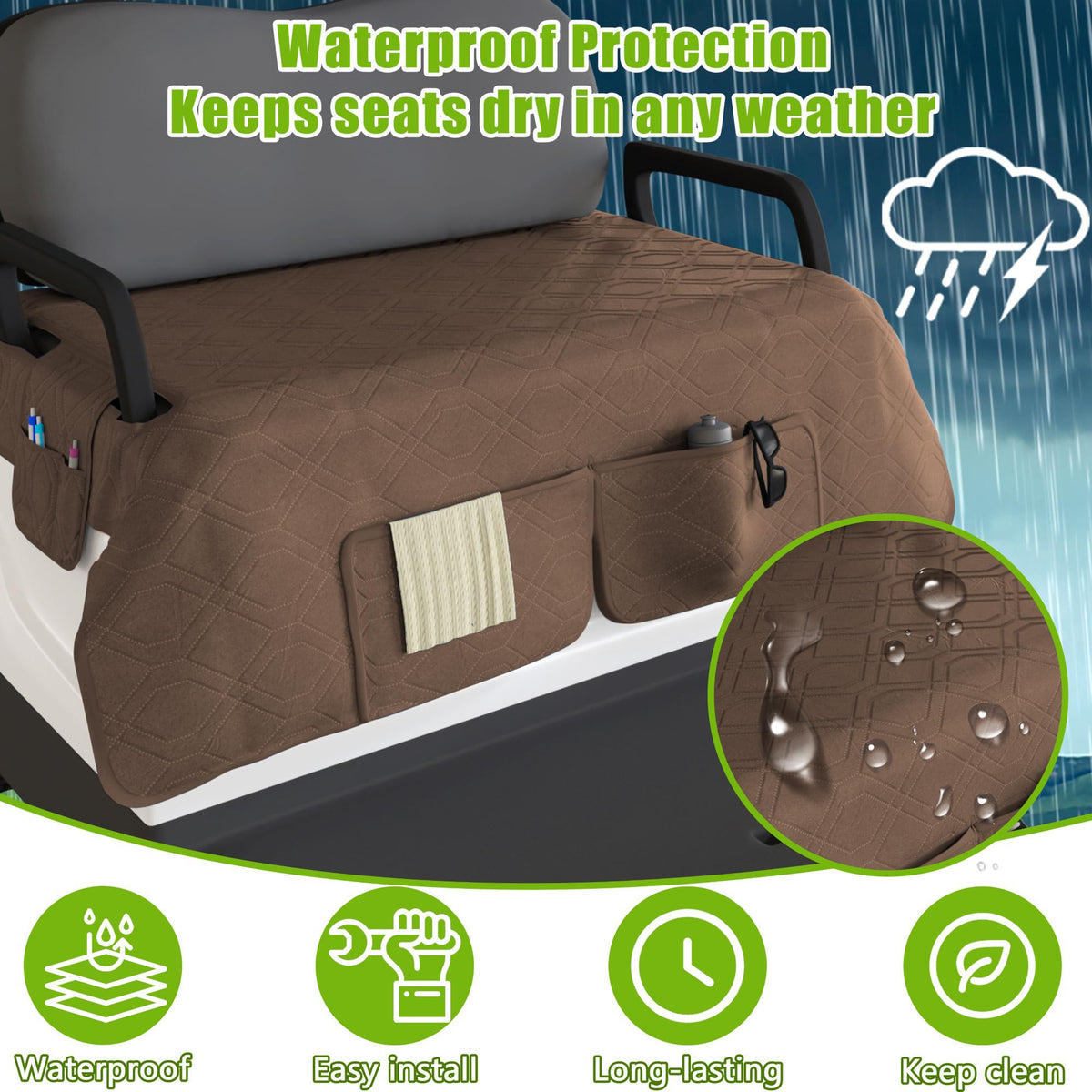 Eolzzi seat cover offers breathable, soft material for comfortable rides.