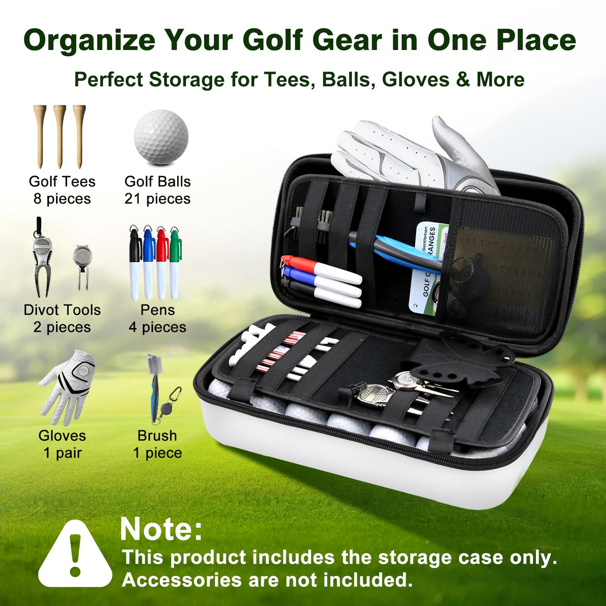 Epinovo case includes removable glove shaper to keep gloves wrinkle-free.