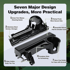 Durable materials: stainless steel, UV-resistant ABS, and silicone