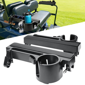 Epltion golf cart armrest cup holder clamp on a pipe showing secure universal mounting