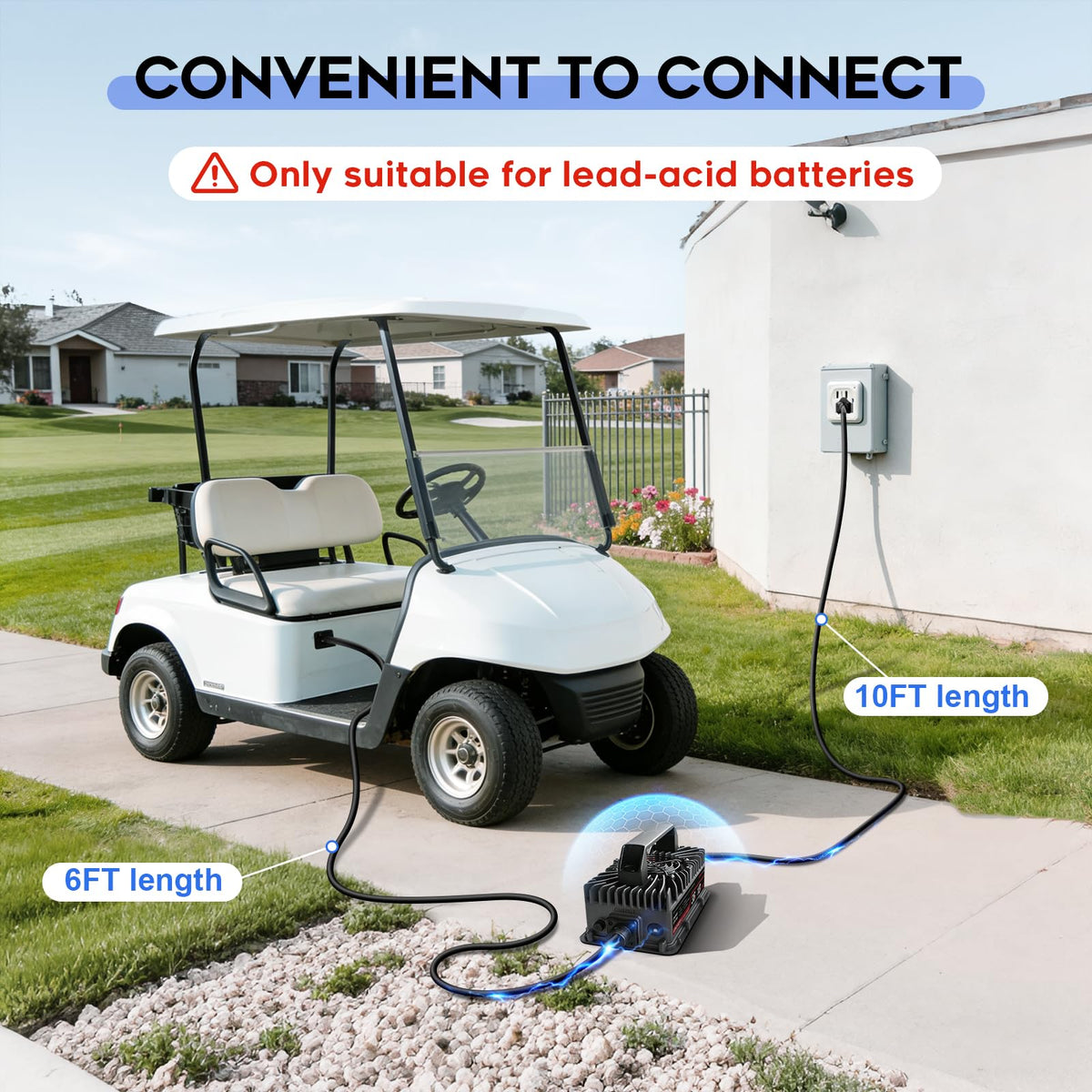 EPOWREY 36V charger installation ready for EZGO Club Car Yamaha