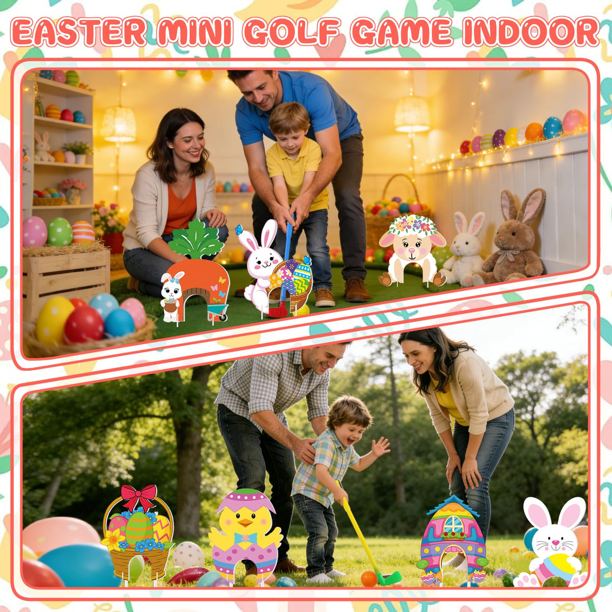 Ertyjikg indoor-outdoor play set offers versatile Easter fun options.