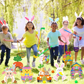 Ertyjikg kids enjoying Easter mini golf highlights family-friendly entertainment.