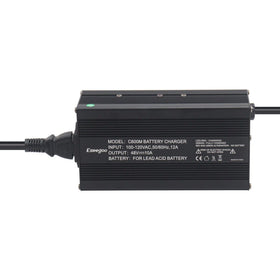 Eseegoo 48V 10A charger LED indicators clearly show charging status.