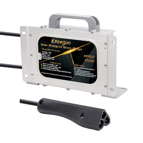 Eseegoo 48V RXV triangle plug charger front view for reliable golf cart charging