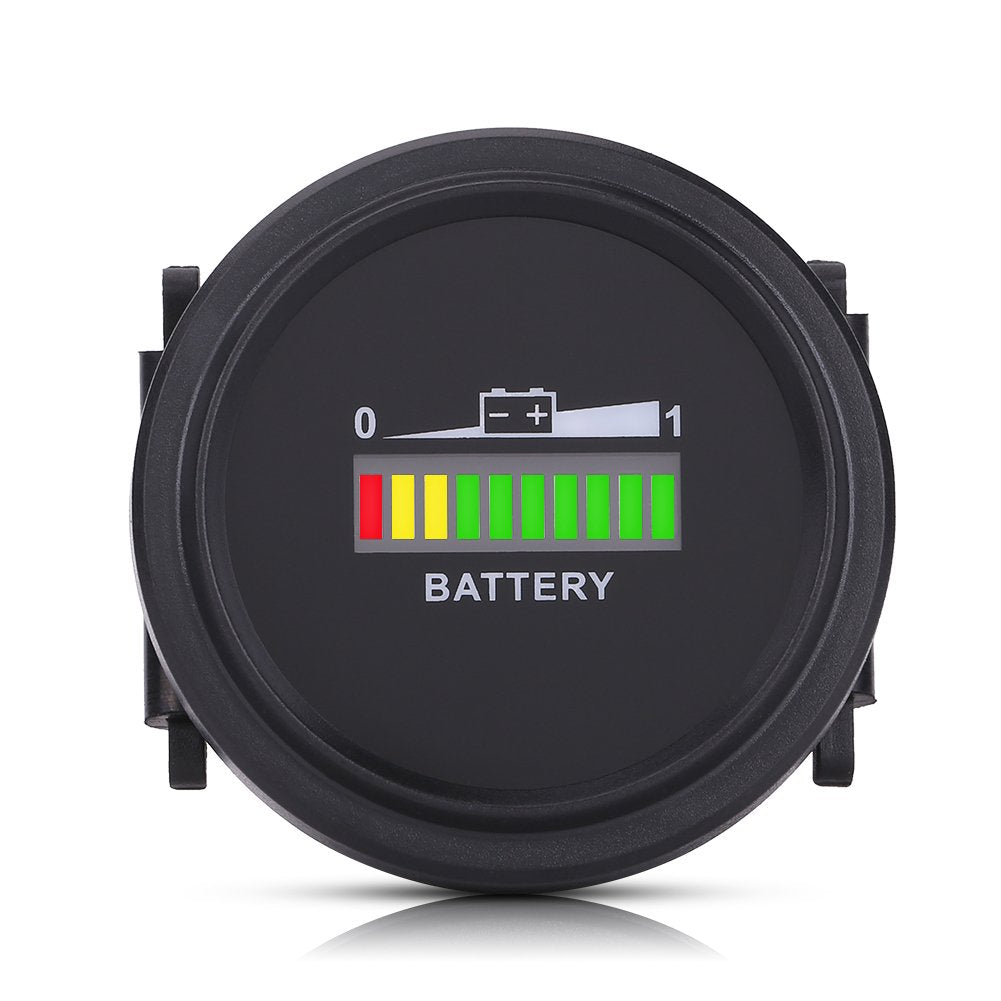 Estink battery indicator LED display on cart dashboard shows real-time status