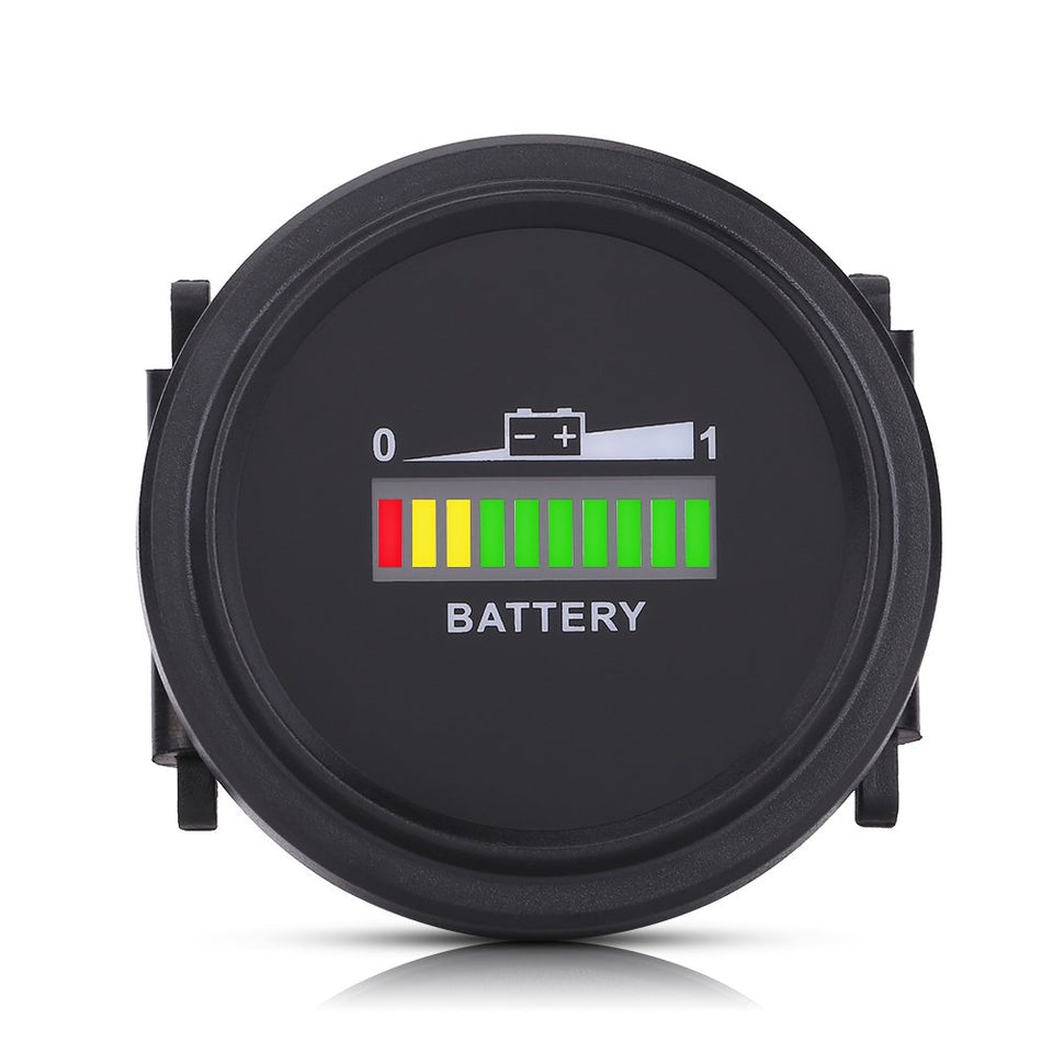 Estink battery indicator LED display on cart dashboard shows real-time status