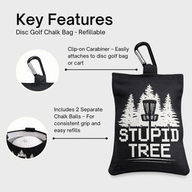 E-Tail Nation chalk bag with carabiner clip for quick access