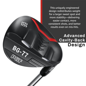 Euraka S8 BG77 laser milled face increases friction and spin for consistent contact.