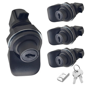 evan push button latch close-up shows durable PA6 lock body and smooth operation
